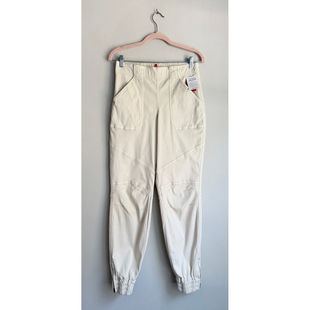 Spanx Stretch Twill Cargo Jogger Pants Parchment Off-White 20319R Medium NWT